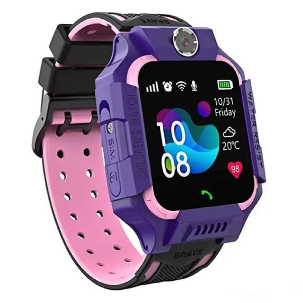 Smart Watch Niños Q19 Con Chip Llamadas, Rastreo Y Cámara - Morado
