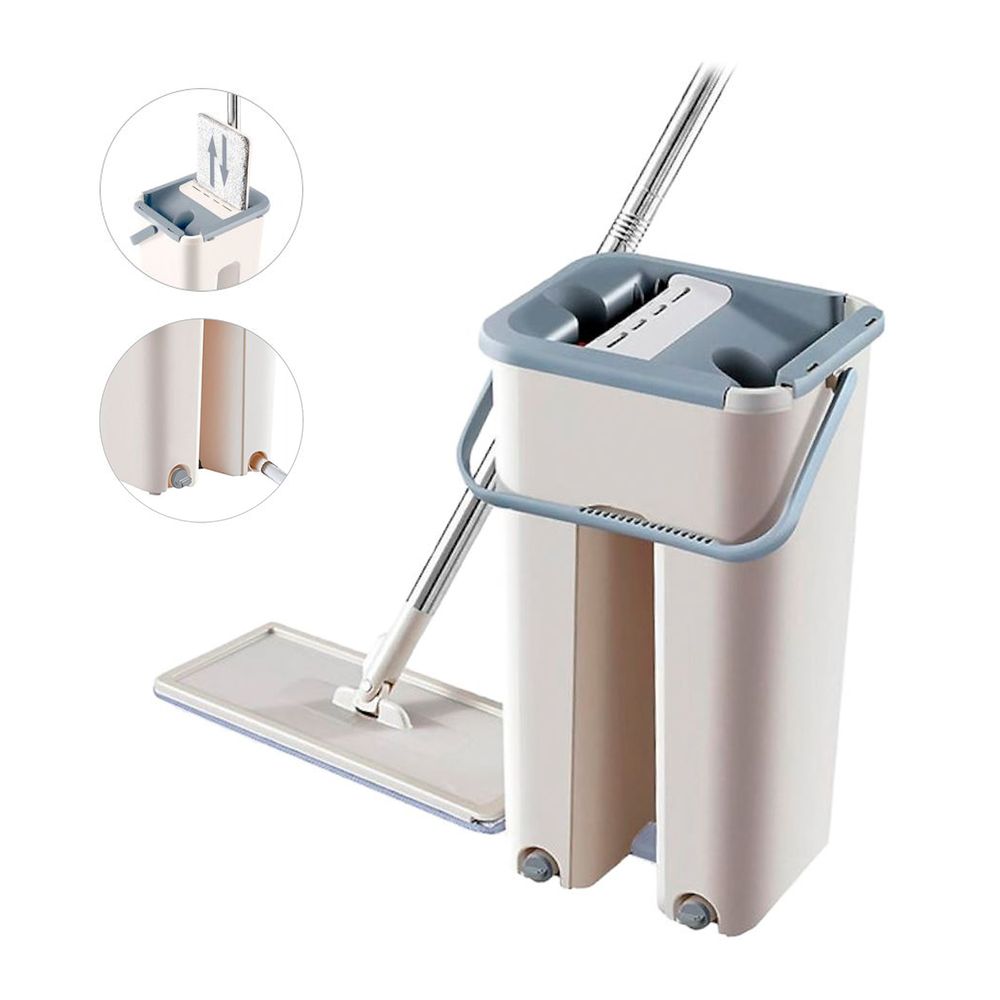 Trapeador Plano 360° con Balde Escurridor mas Mopas