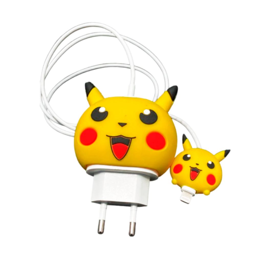 Funda Protector de silicona para cargador de iphone - Pikachu