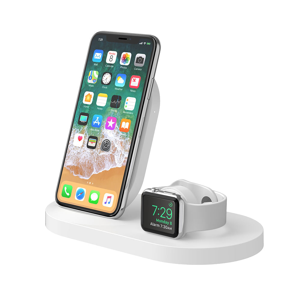 Base De Carga Inalámbrica Usb Blanco Belkin Boost Up Wireless Charging Dock Adaptador De Corriente