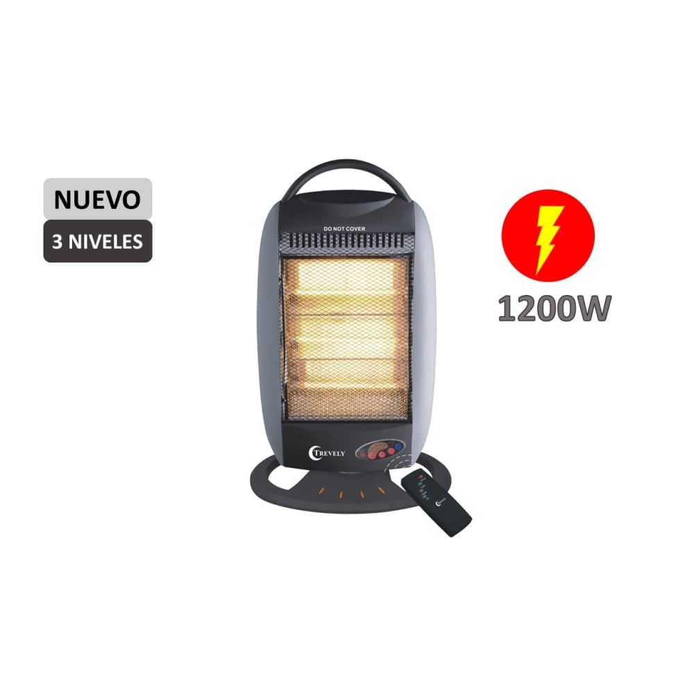 Calefactor Eléctrico Trevely TCH-030 Halógeno control remoto