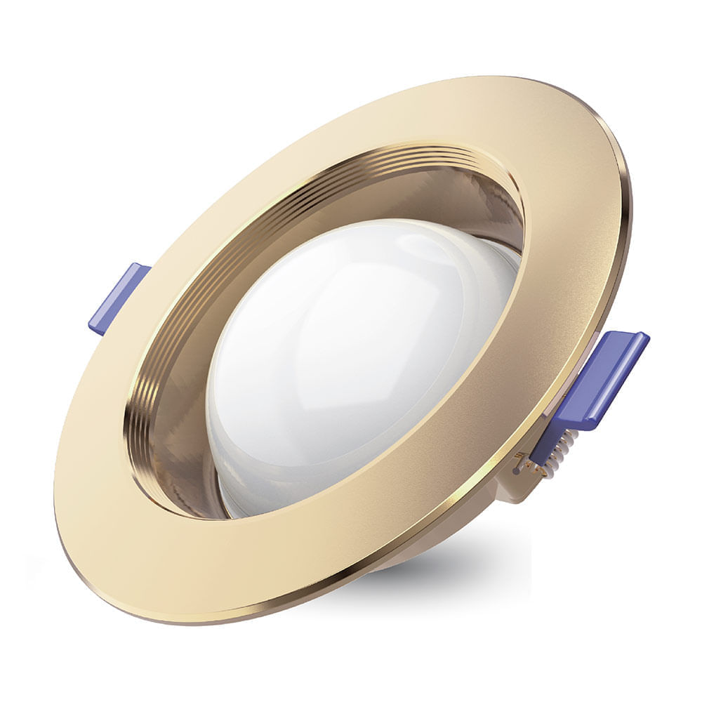 Spot Led Saturno Dorado para Caja Octogonal 6w Luz Fría Wellmax-Samsung