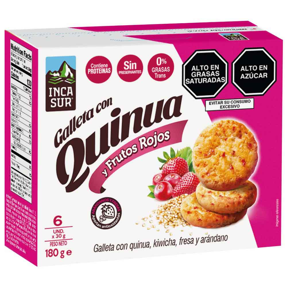 Galletas con Quinua y Frutos Rojos INCASUR Caja 6un