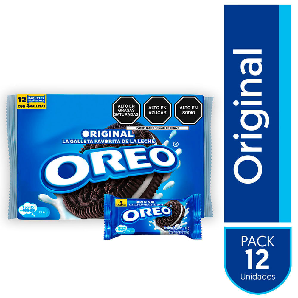 Galletas OREO sabor Original Paquete 12un