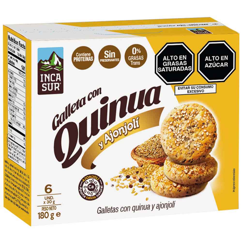Galletas con Quinua y Ajonjolí INCASUR Caja 6un