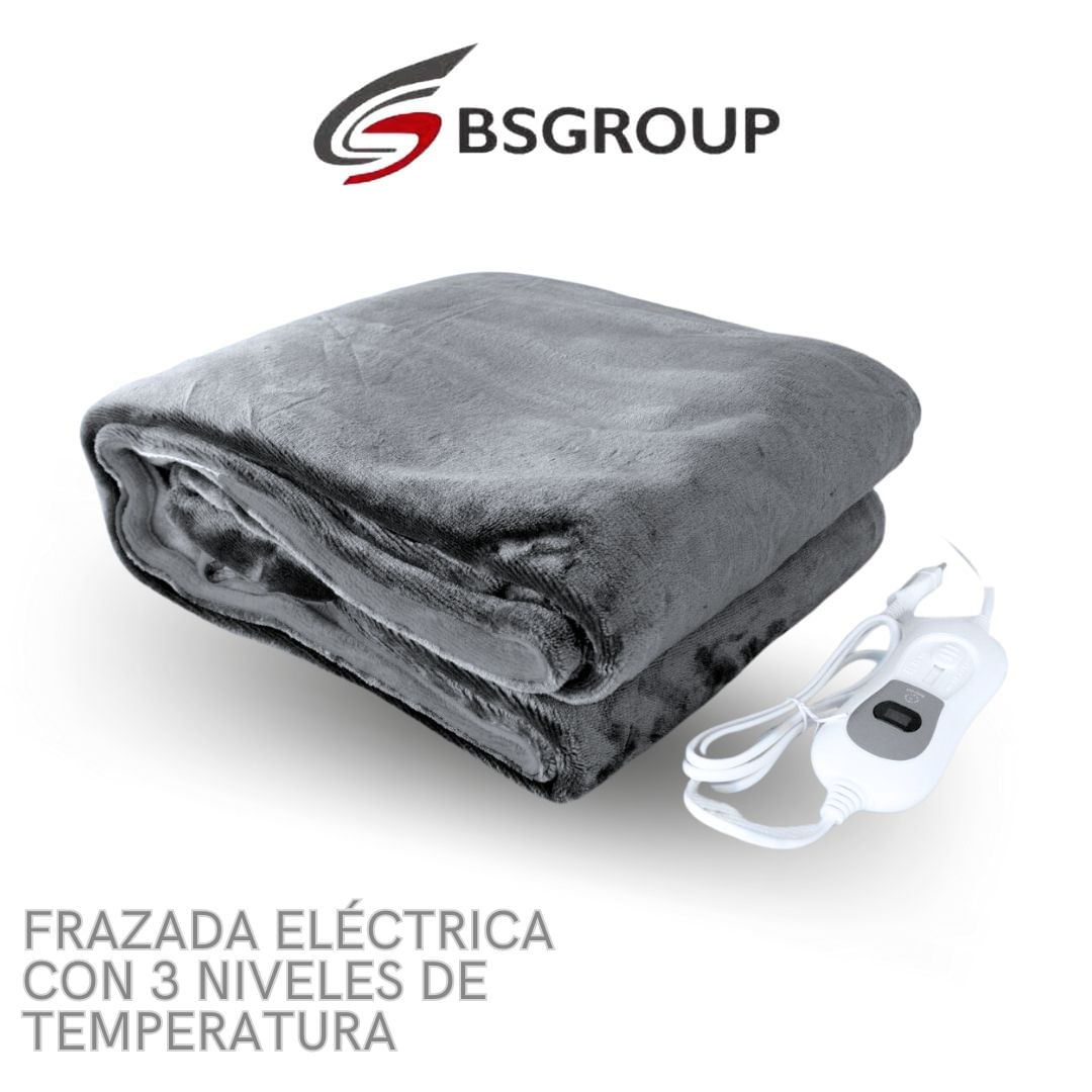 Frazada Manta Electrica Temperatura Regulable Gris