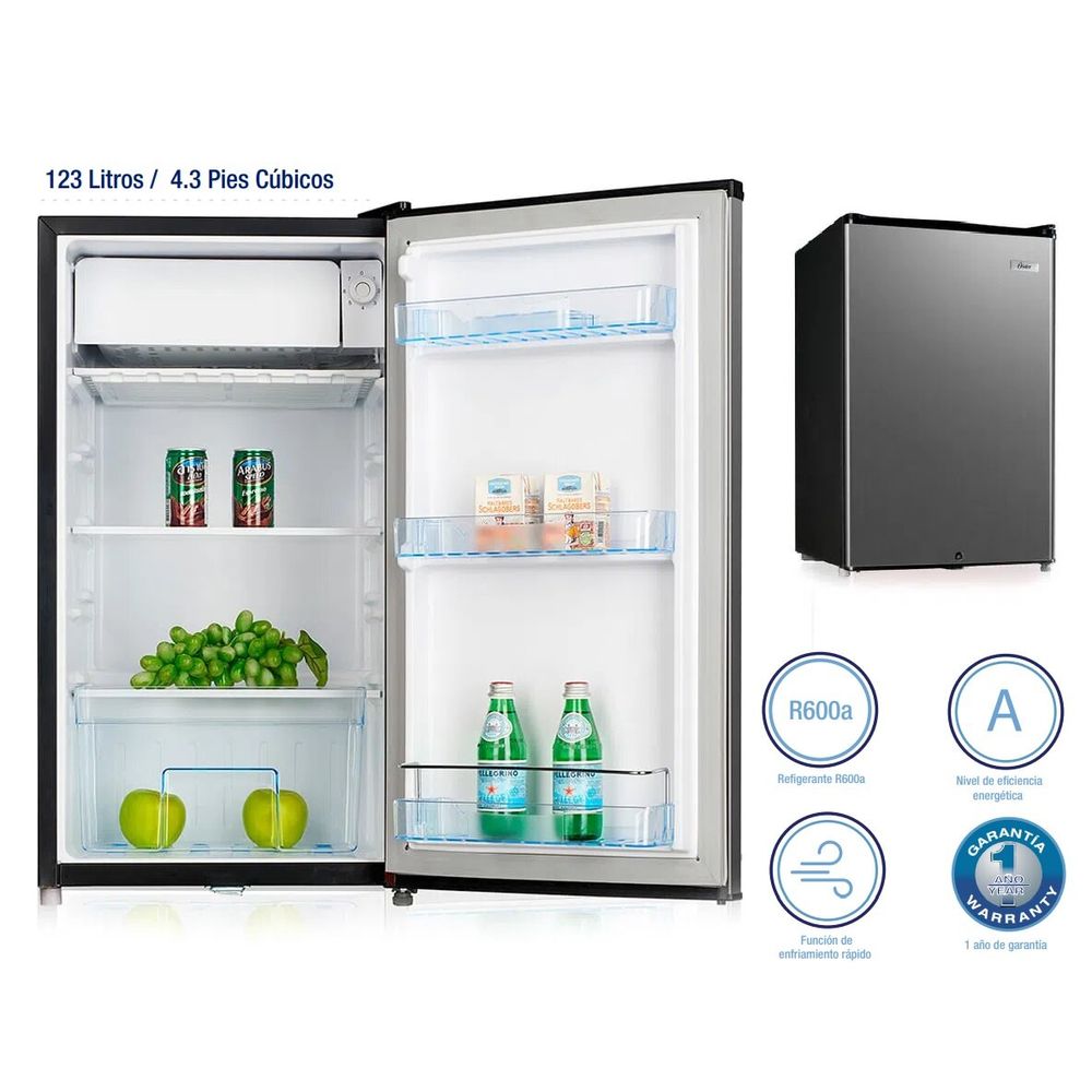 FRIGOBAR OSTER 123L OS-PMB129BV PLATEADO