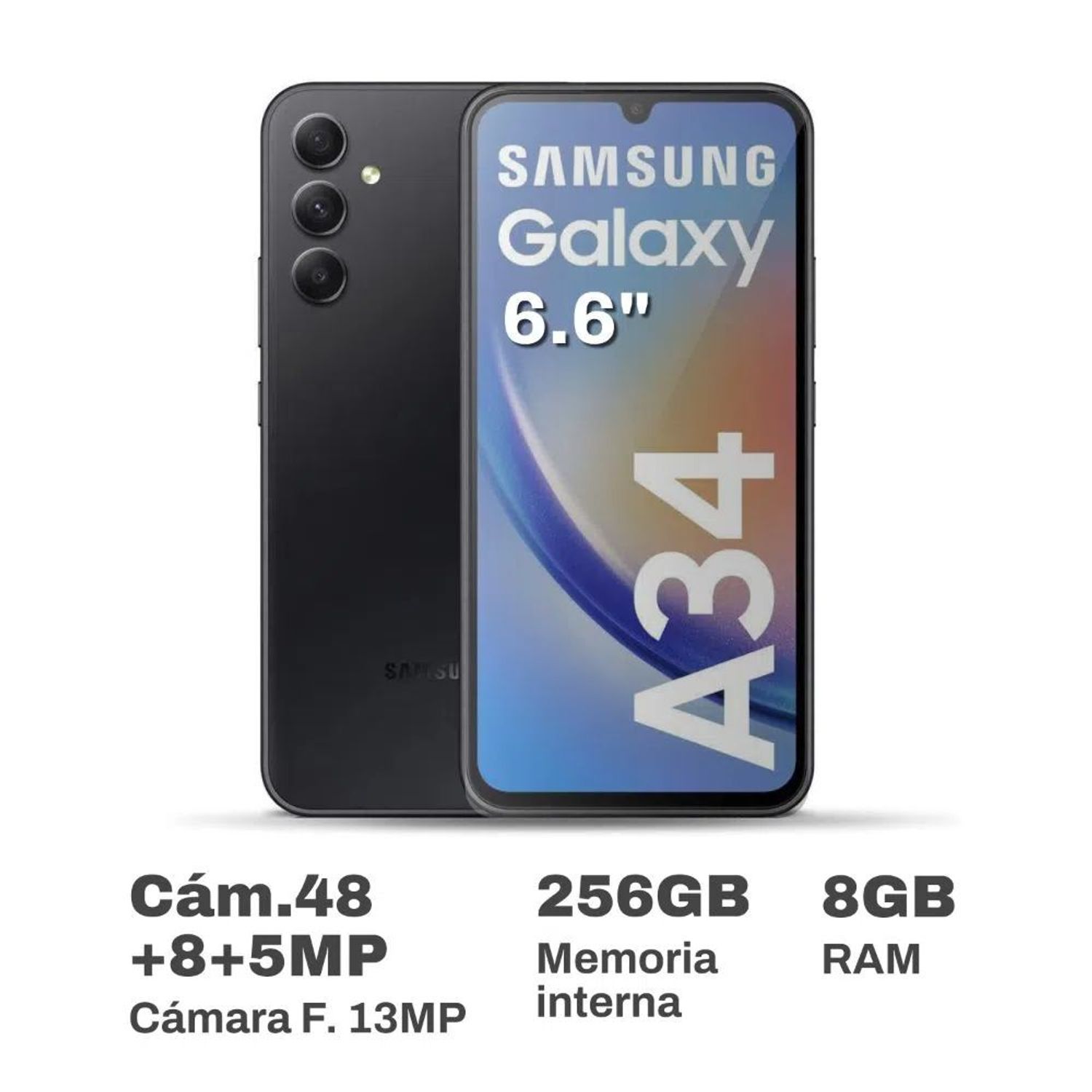 Samsung Galaxy A34 5G Grafito (8 GB / 256 GB) - Móvil y smartphone