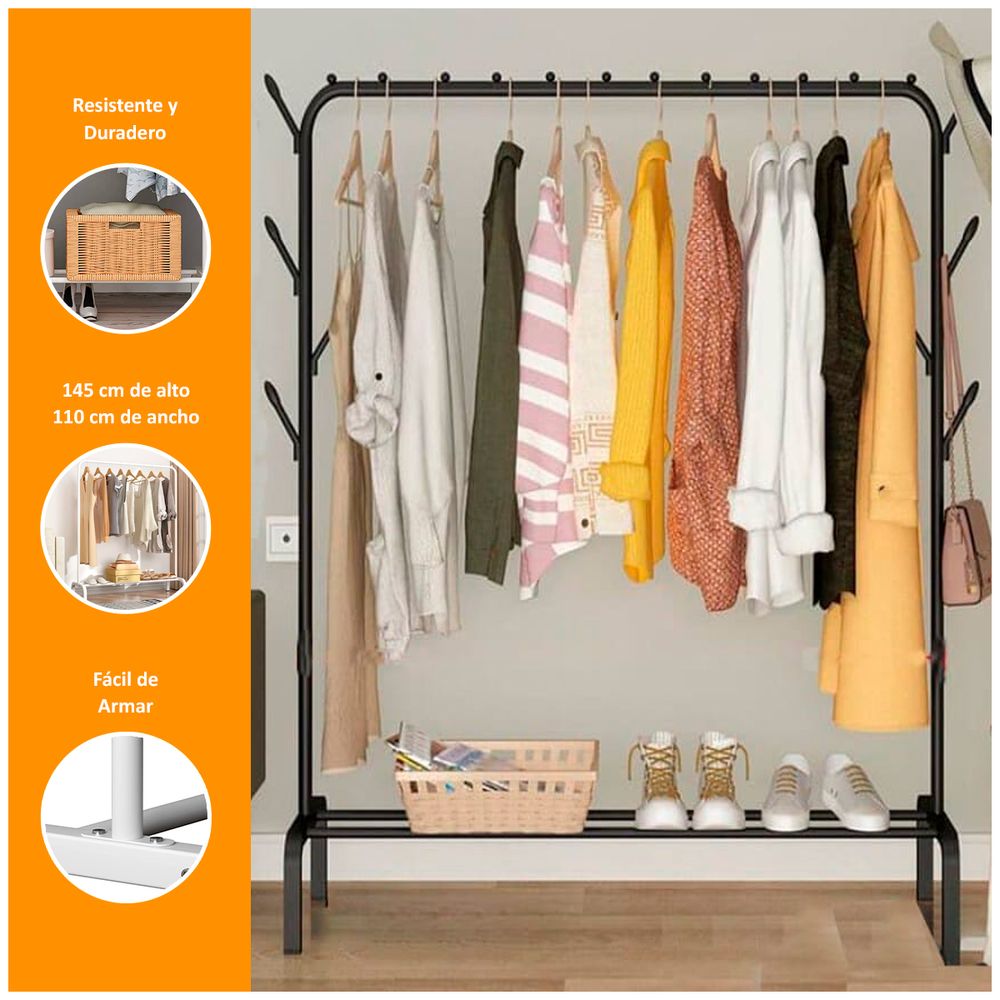 Perchero Organizador de Ropa con Base Negro Oechsle Oechsle