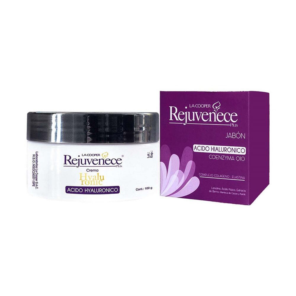 Crema Rejuvenece Hyaluronico 100g + Jabón Acido Hialuronico