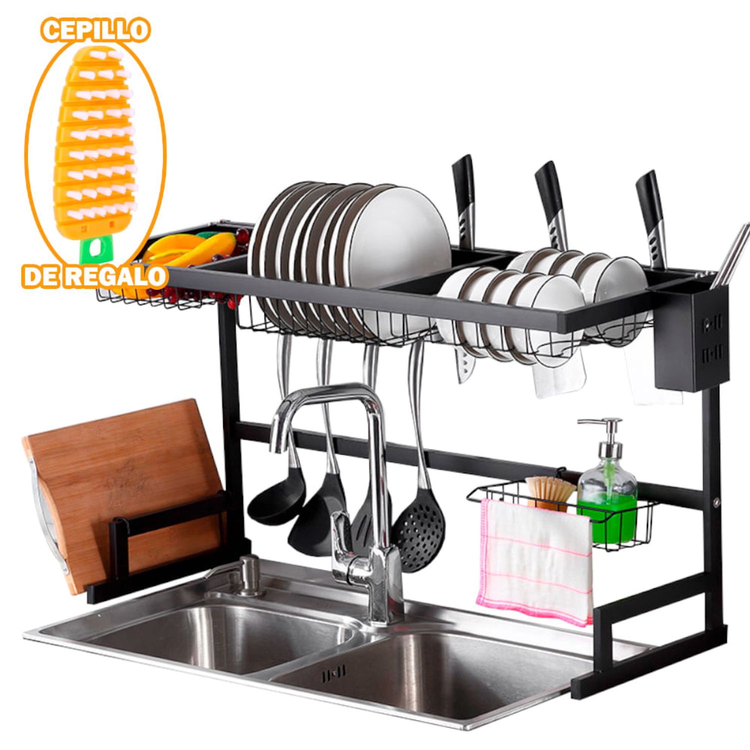 Escurridor y Organizador de Platos 85 cm para Cocina Negro I Oechsle -  Oechsle