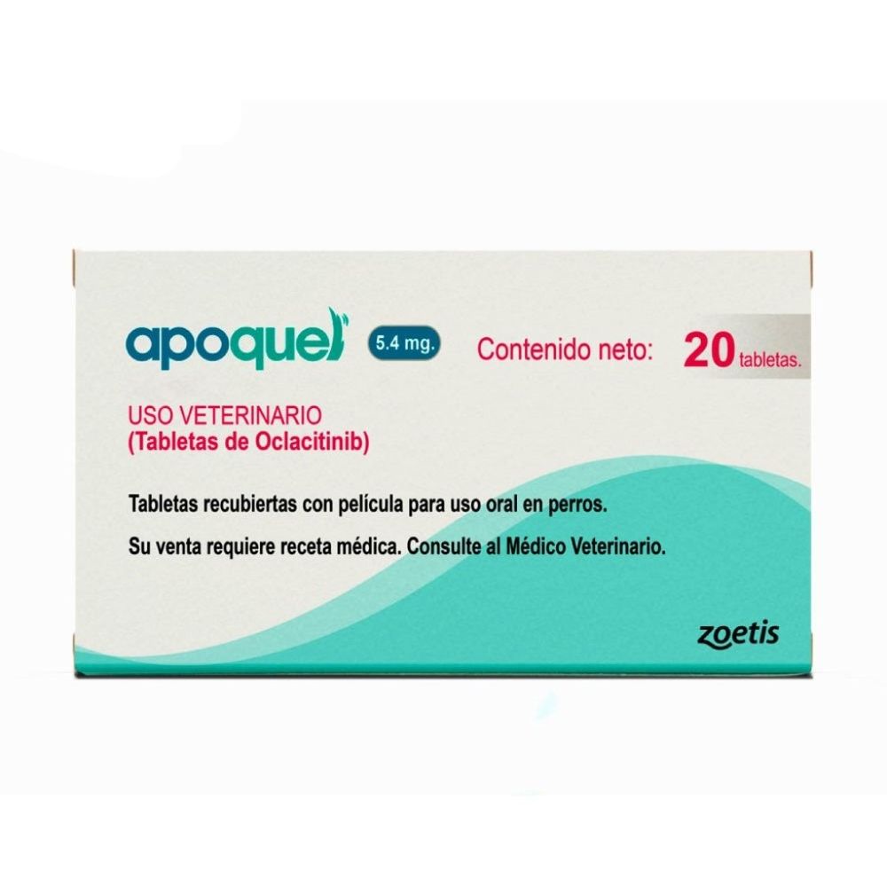 Medicamento para Perros Apoquel 5.4 Mg Tratamiento de la Dermatitis Alérgica x 20 Tab