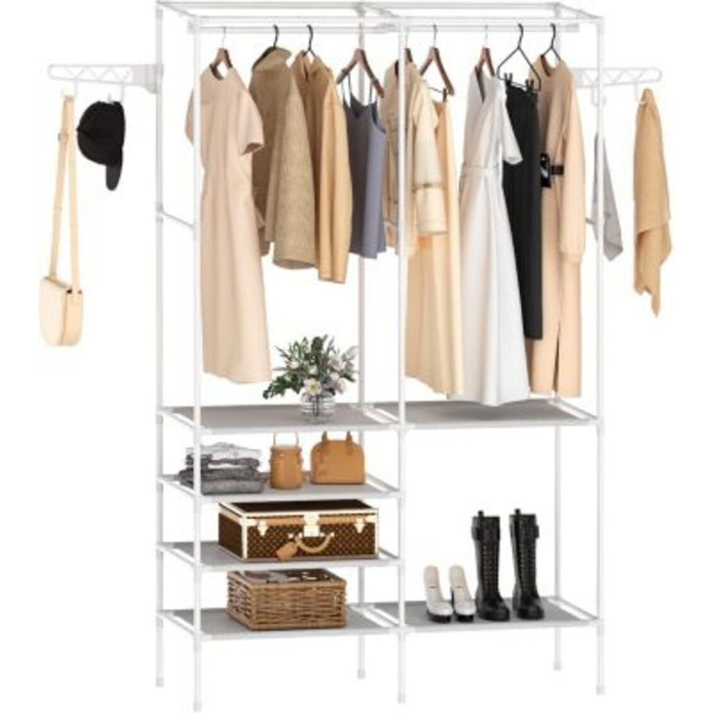 Ropero Perchero Organizador Armario Closet Armable 2 Cuerpos Blanco