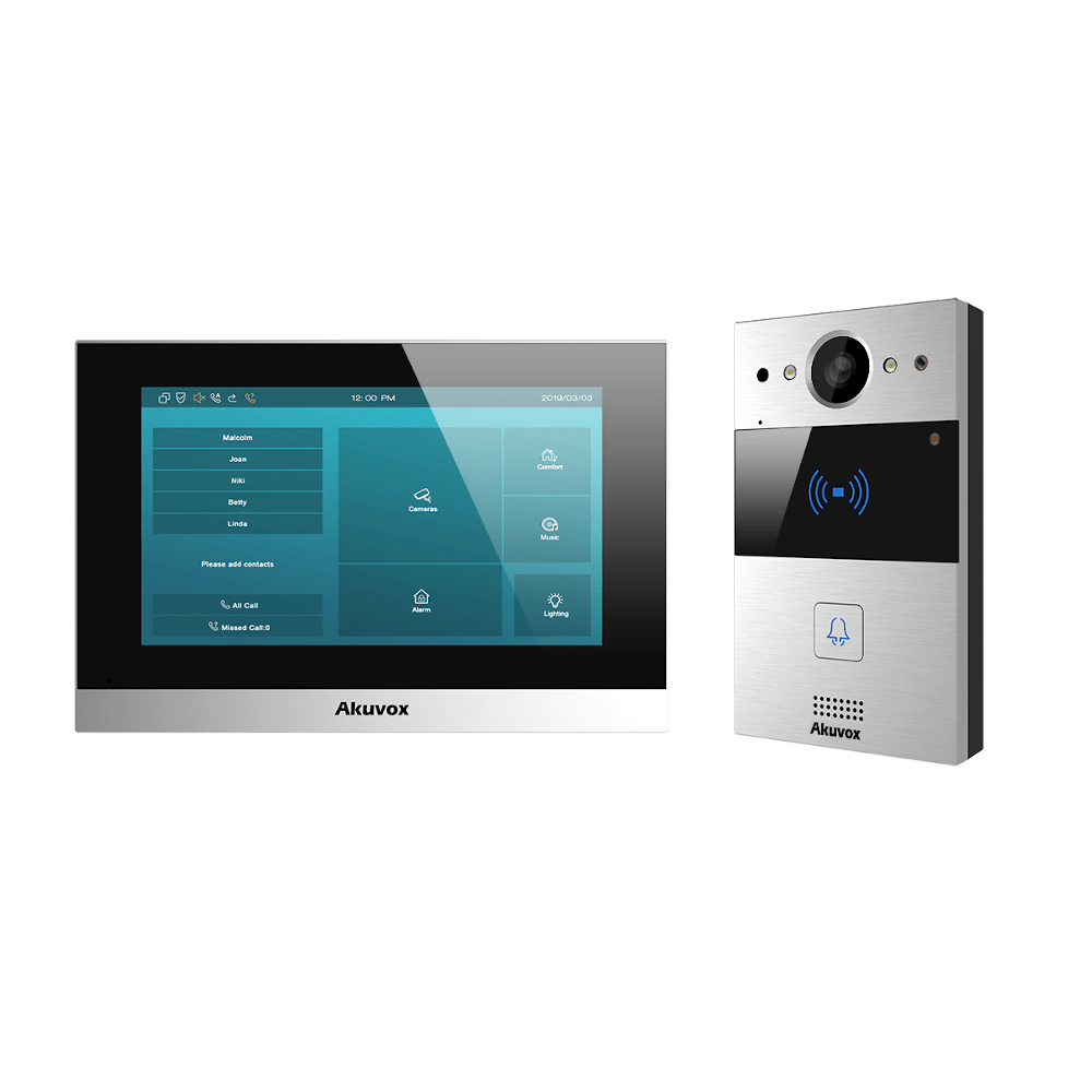 Kit Akuvox R20A 2 Hilos Smart: Videoportero R20A y Pantalla Táctil 7"" C313 Wifi