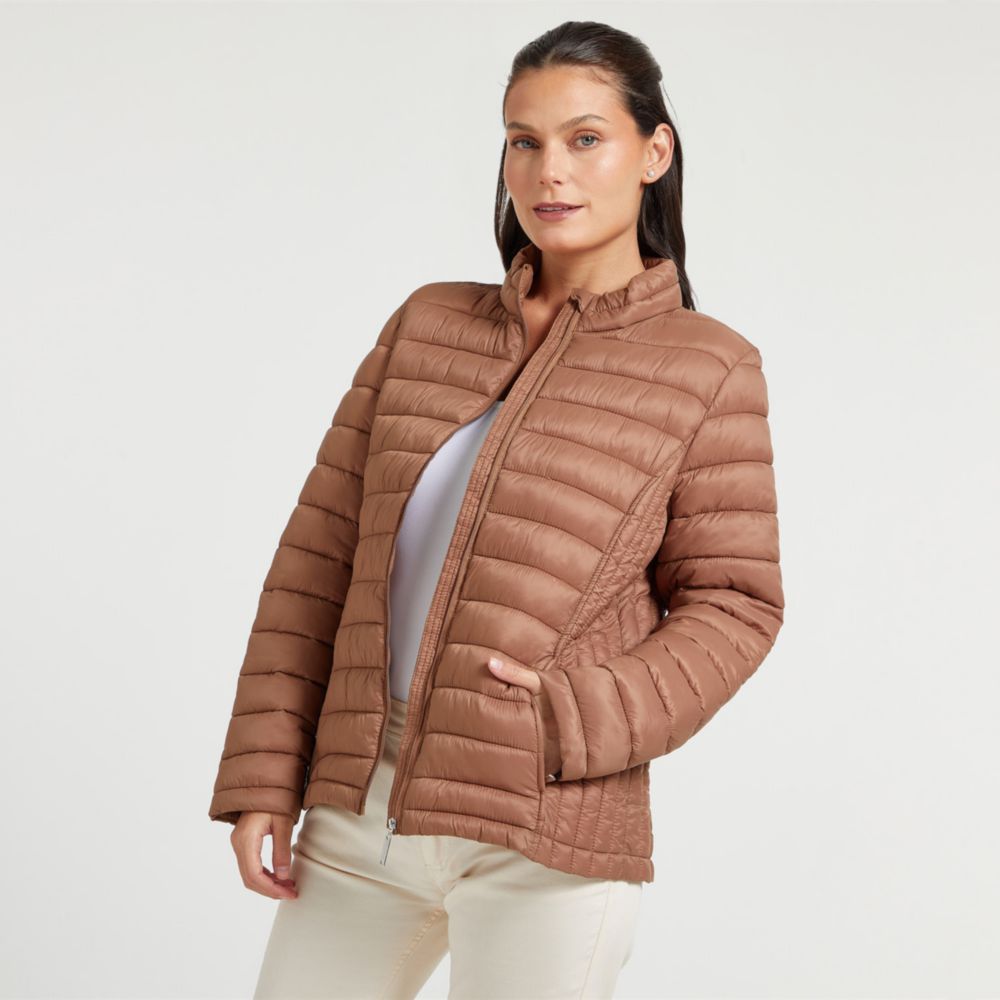 Casaca discount beige mujer