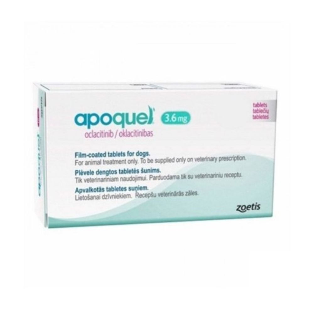Articulos Medicos para Perros Apoquel 3.6 Mg Tratamiento de la Dermatitis Alérgica x 20 Tab