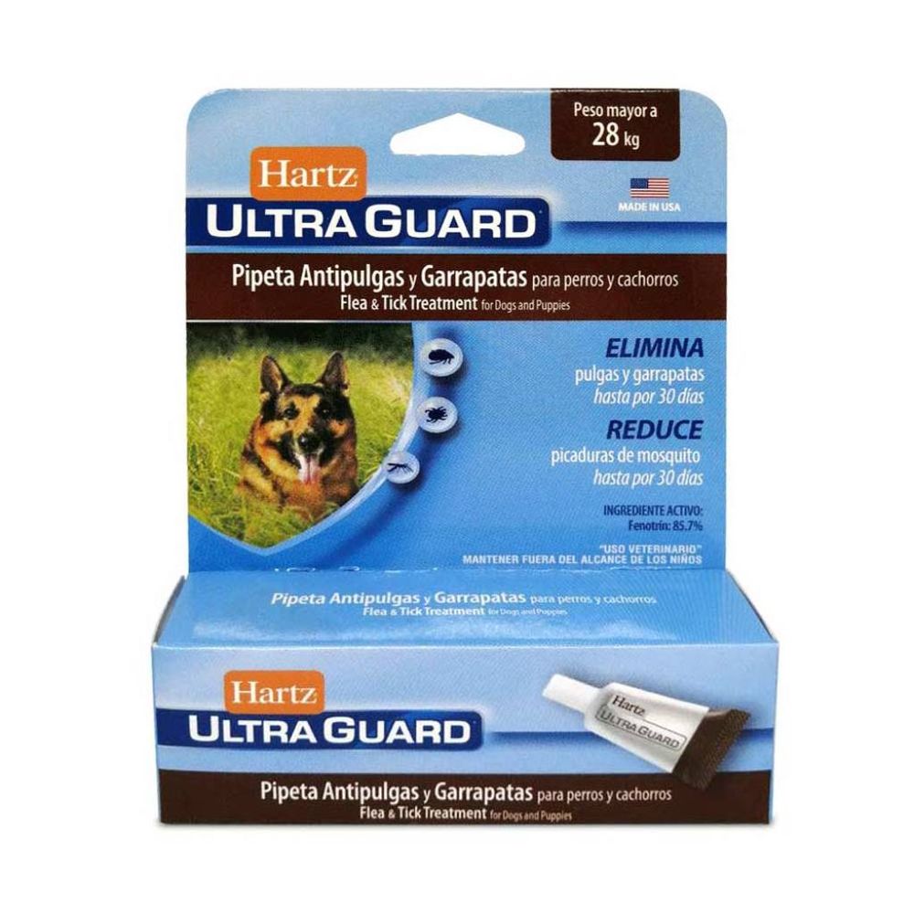 Pipeta Antipulgas y Garrapatas para Perros  Hartz Ultra Guard más de 28 Kg