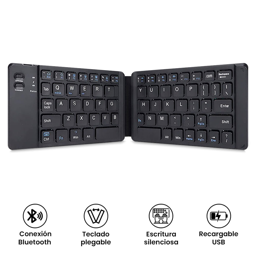 Mini Teclado Inalámbrico Bluetooth Plegable Con mousepad I Oechsle - Oechsle