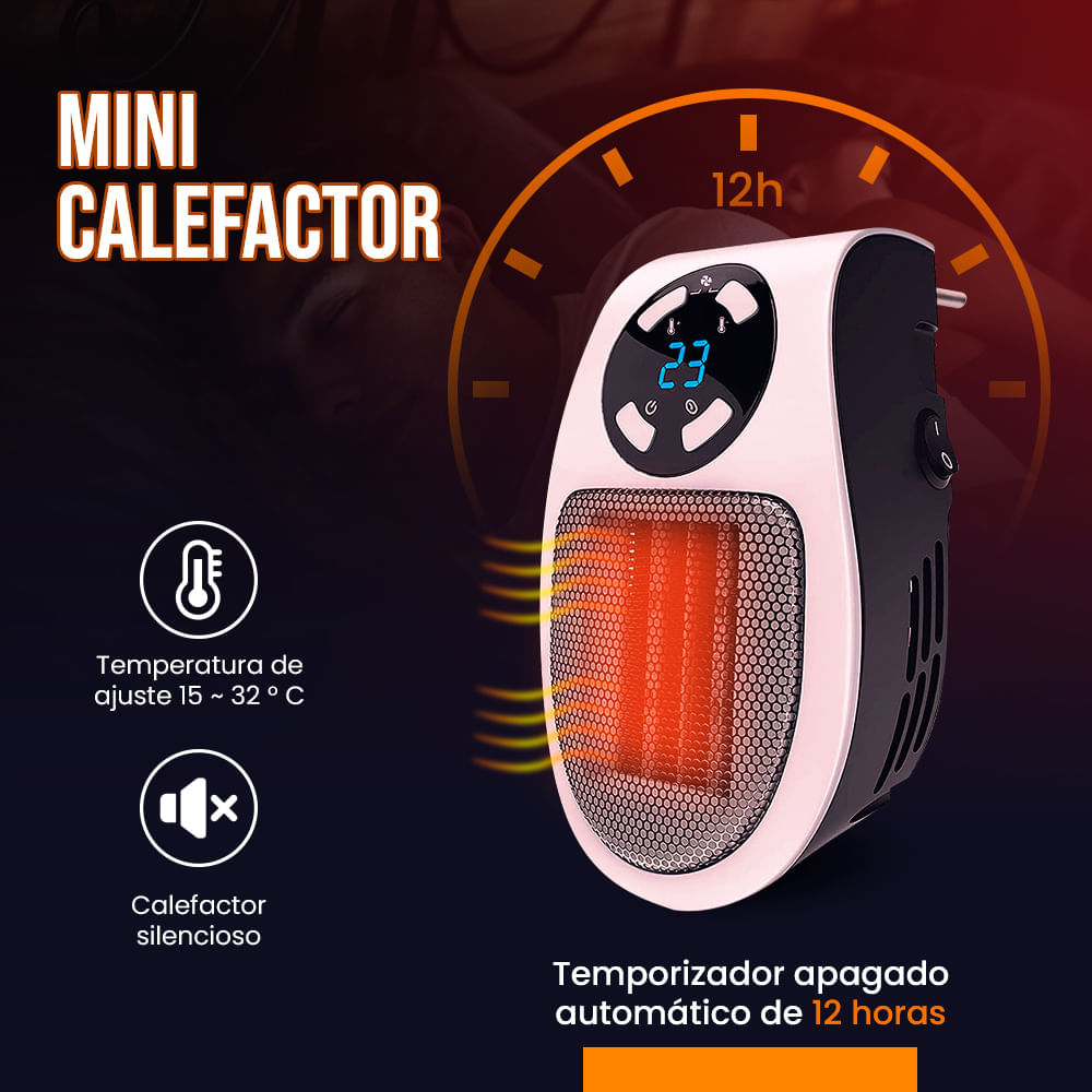 Mini Calefactor Portátil Eléctrico con Control - Blanco I Oechsle - Oechsle
