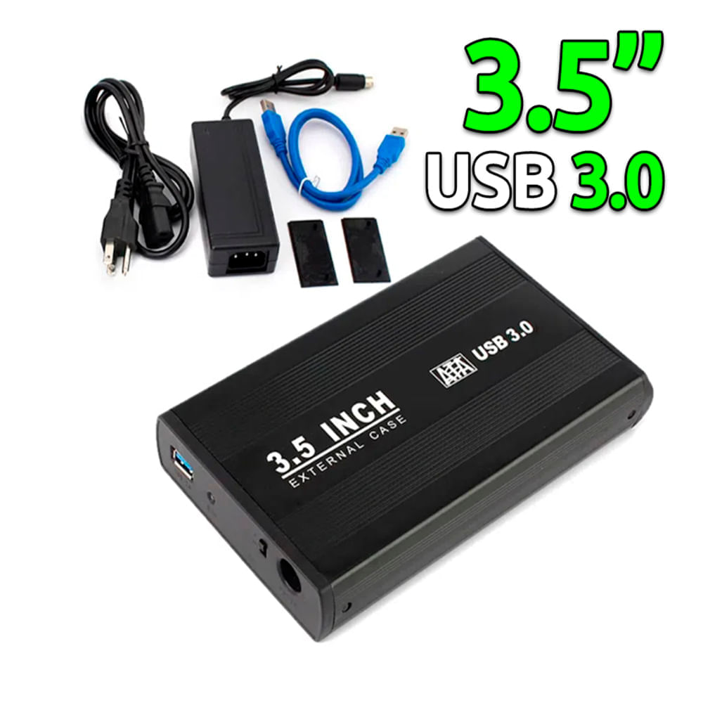 Case Disco Duro Externo Sata 3.5"" Usb 3.0 Pc HDD