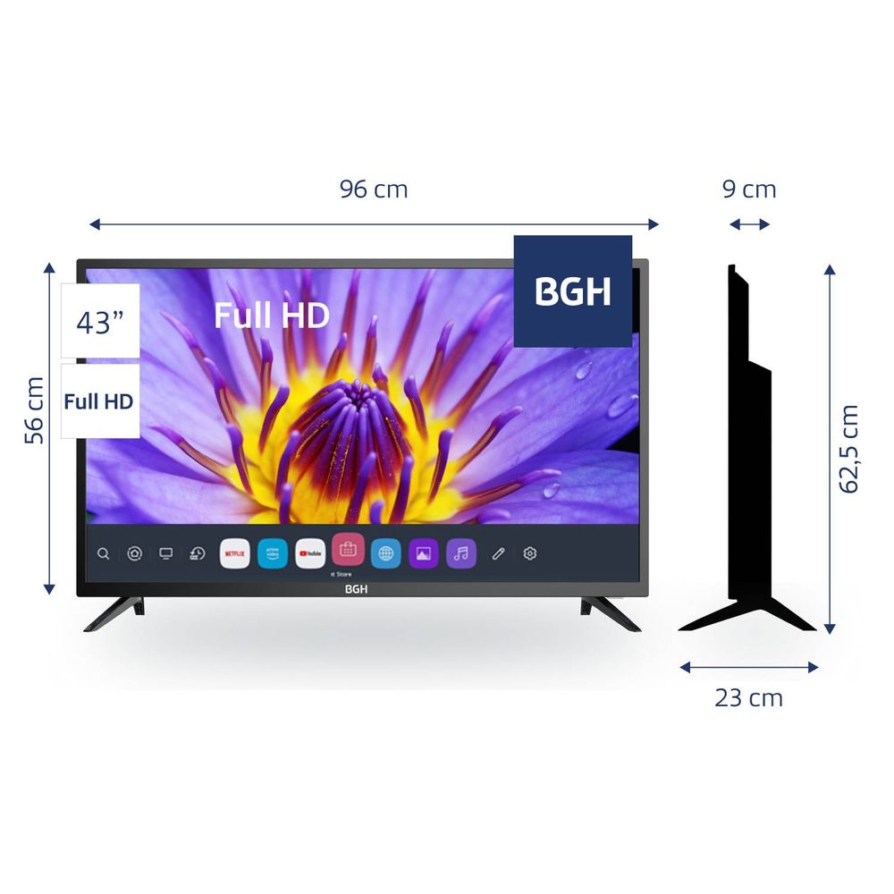Televisor BGH 32 HD Smart TV WebOS B3221K5XWIC Negro