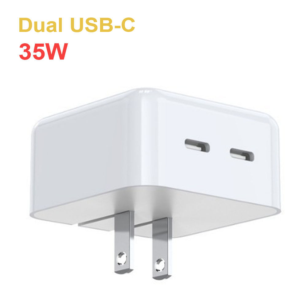 Cargador 35w De Usb-c Dual Para Iphone 14,13,12 Pro Max,Pd,Carga Rápida,Adaptador De Doble Type c