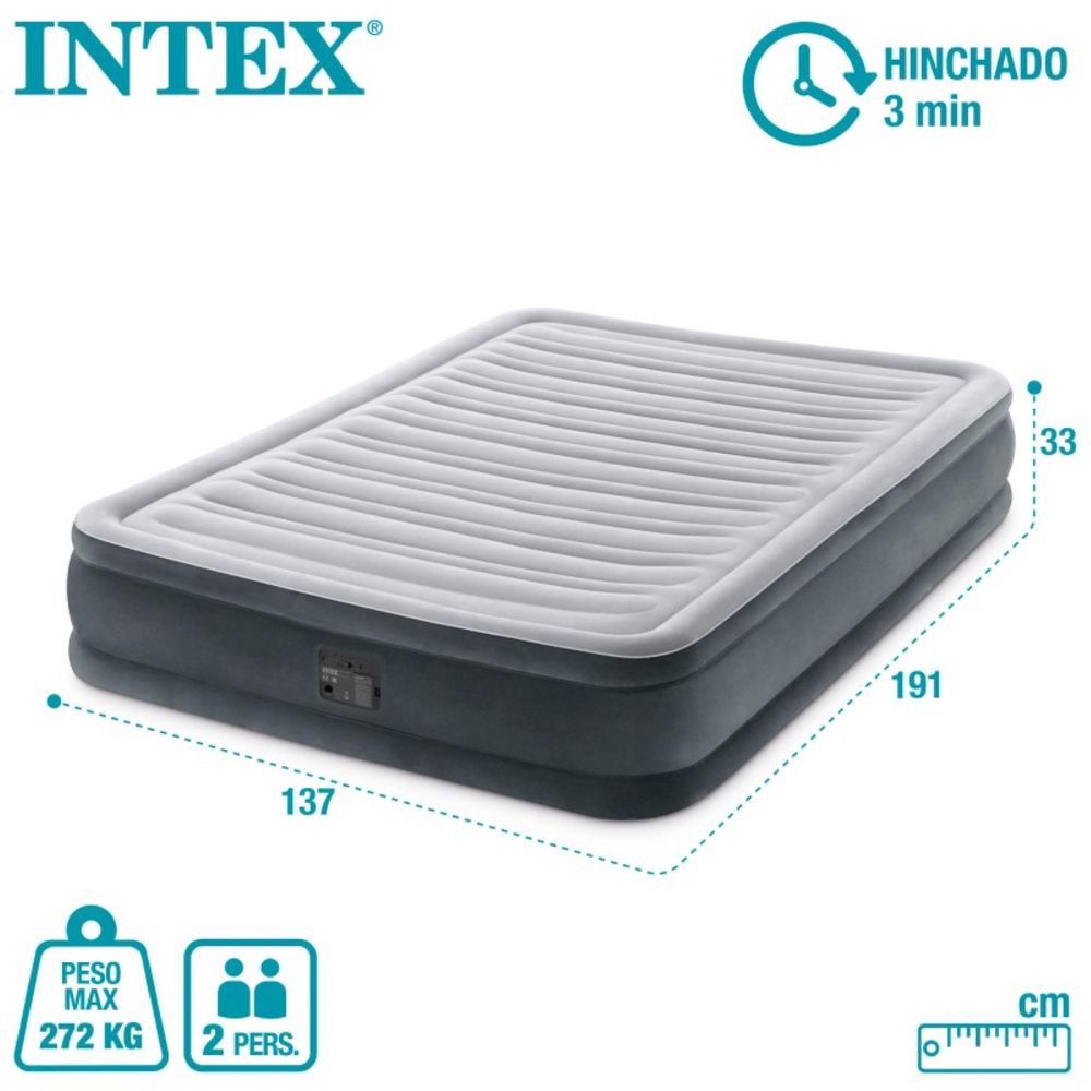 Colchón hinchable INTEX individual c/hinchador de pie