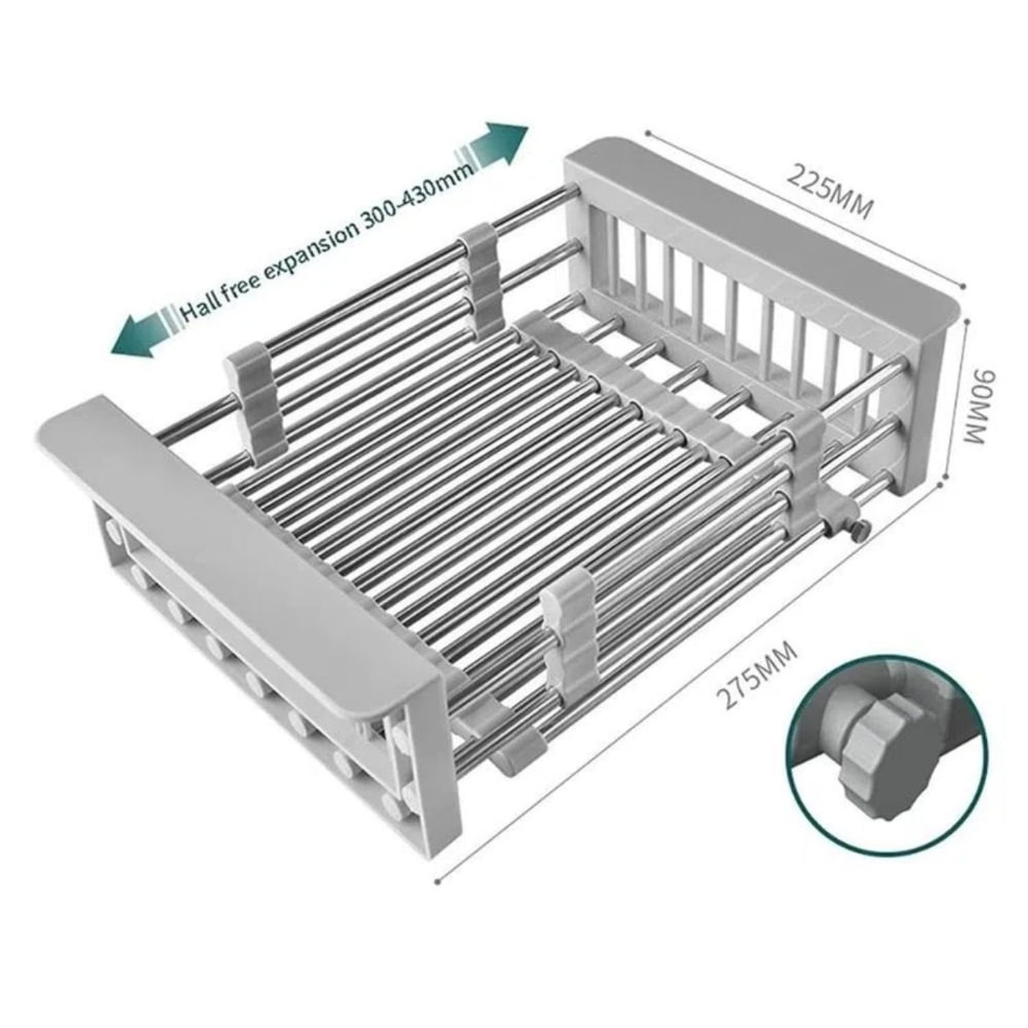 GENERICO Escurridor Extensible para fregadero de acero inoxidable