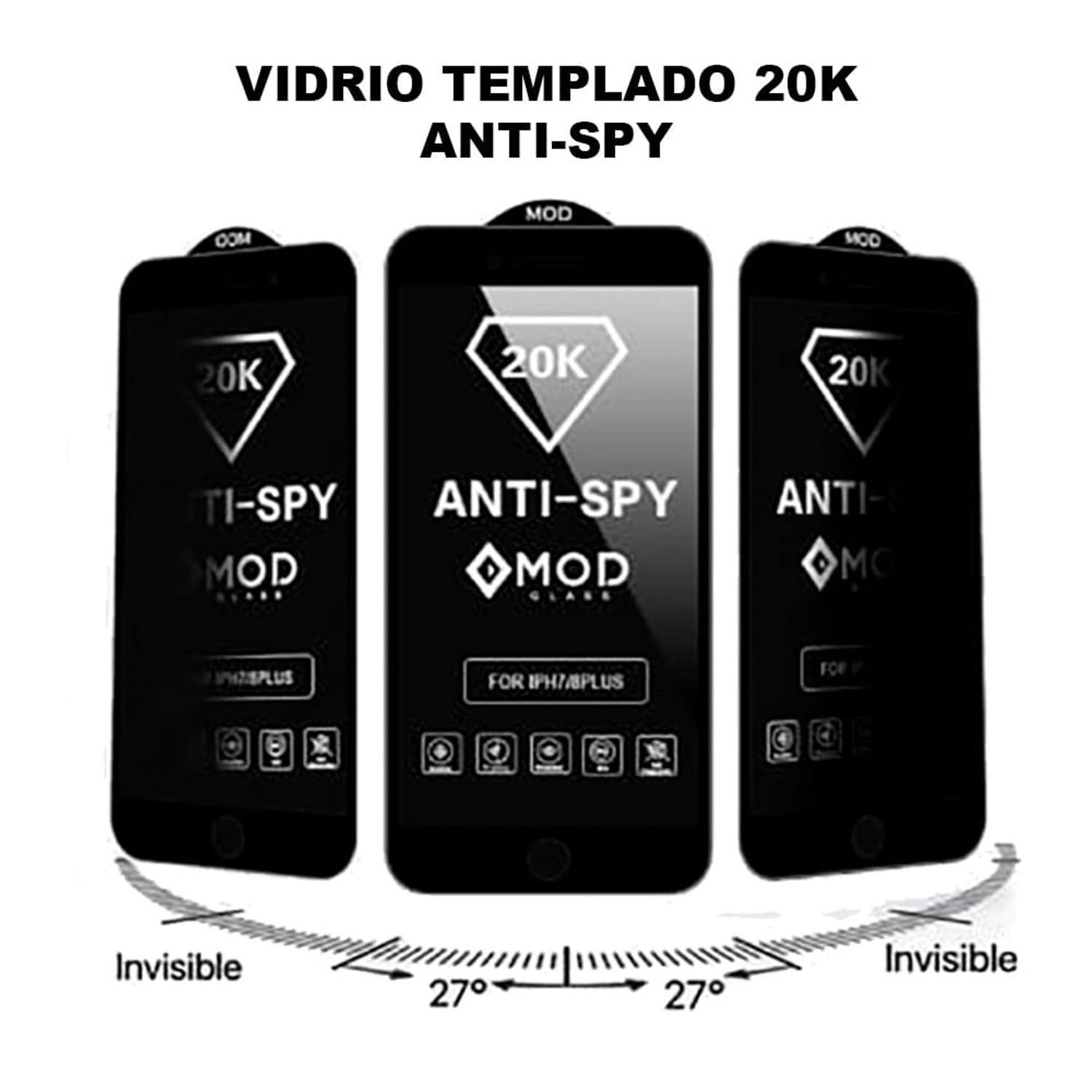 Mica de iPhone 8 Plus Protector de Pantalla Antiespía Black Edition 20K  Antishock Resistente I Oechsle - Oechsle