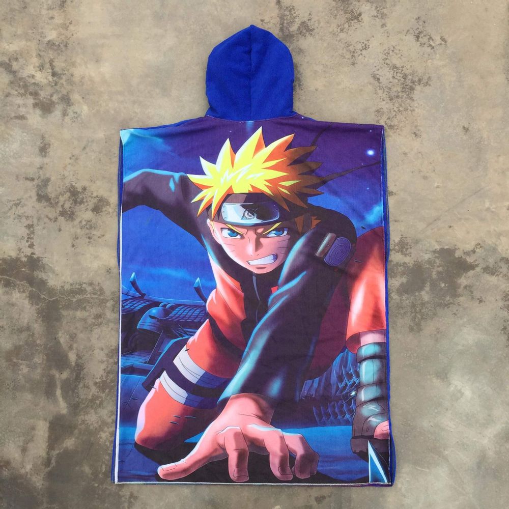 Toalla Cordano Poncho Niños 5 a 7 años Naruto Unisex