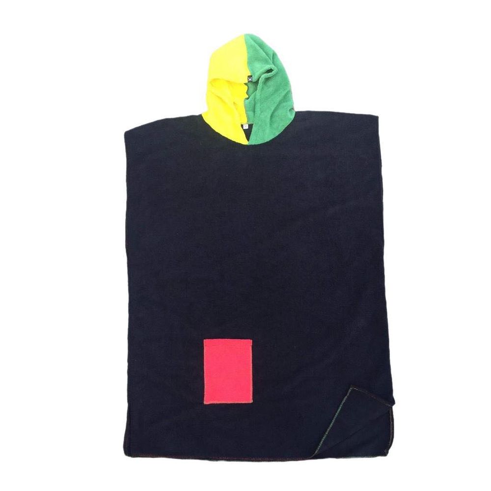 Toalla Cordano Poncho Niños 5 a 7 años Negro Rasta Unisex