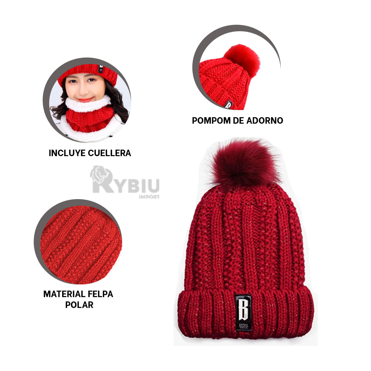 Gorro de Abrigo con Cuellera Super Suave