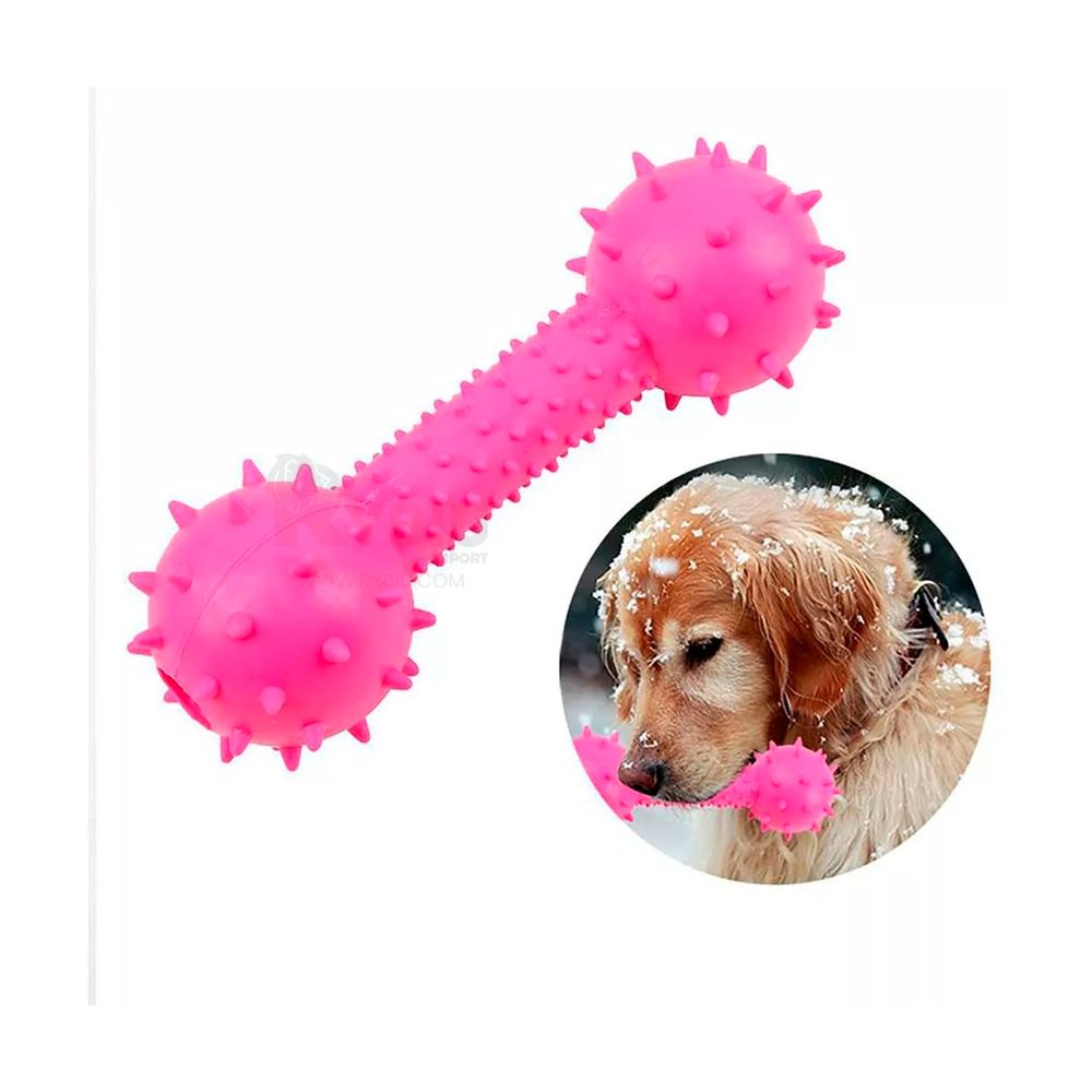 Juguete de Goma para Perro - Hueso Rosa