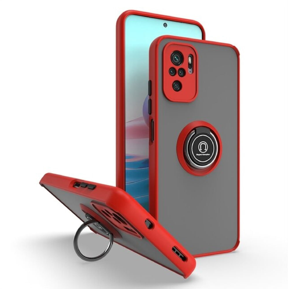 Funda para Xiaomi Redmi Note 11 Pro 5G Ahumado + Ring Rojo Antigolpe y  Resistente a Caidas
