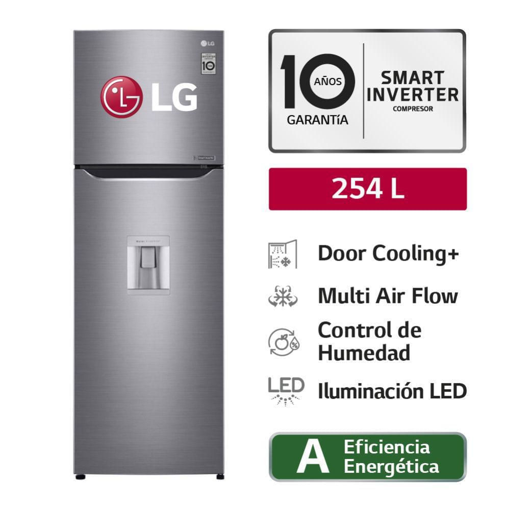Refrigeradora LG Top Freezer GT29WPPDC 254L Plateada