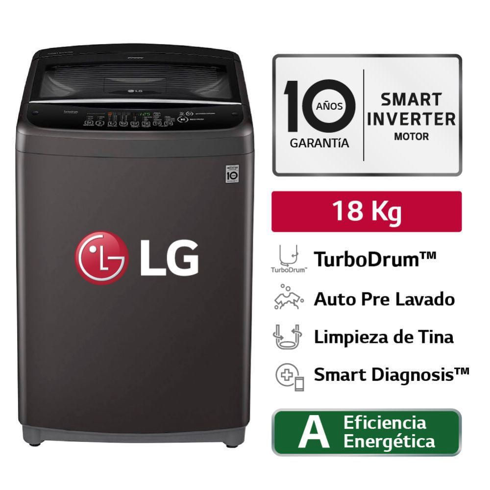 Lavadora LG WT18BSB 18Kg Negro claro