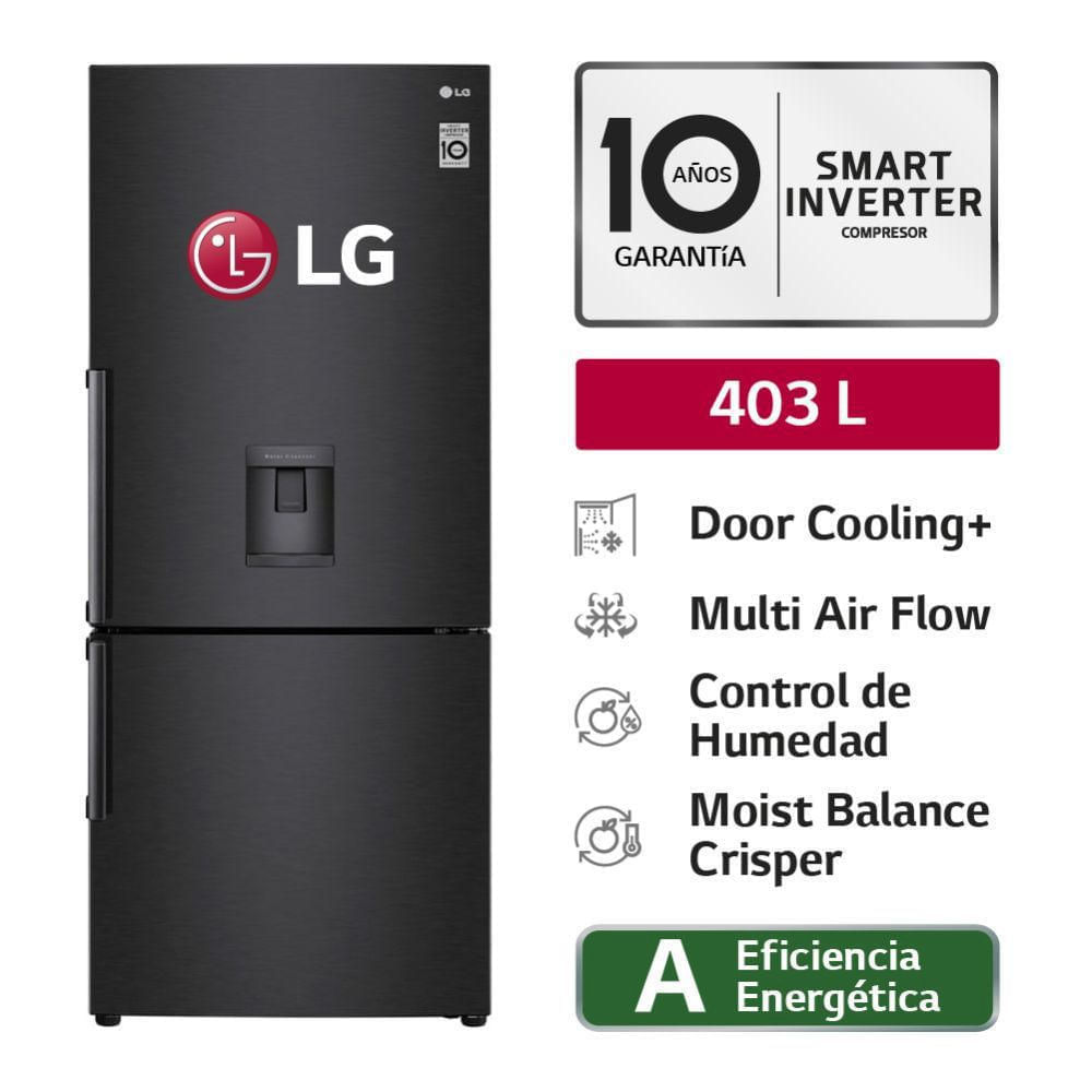 Refrigeradora LG Bottom Freezer GB41WGT 403L Negro Mate