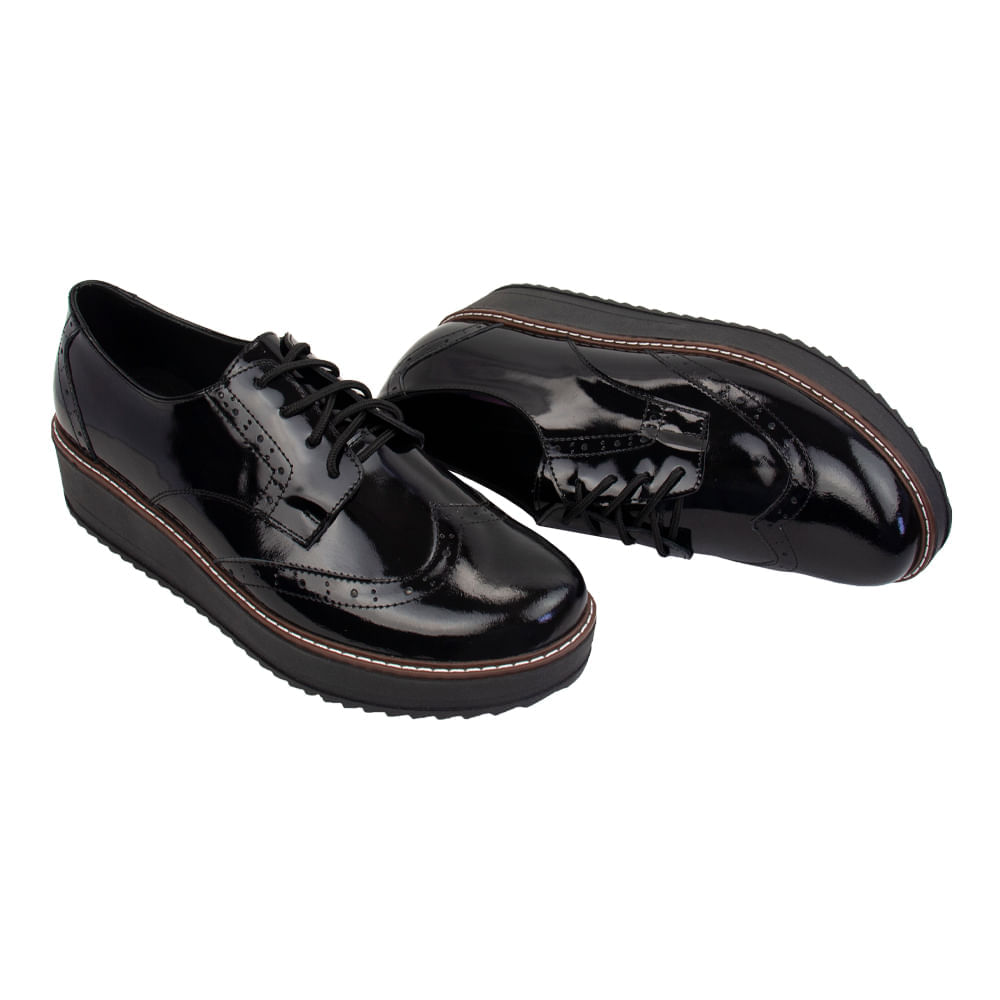 Zapato Oxford Mujer Corelli Mia Charol Negro Talla 39 I Oechsle