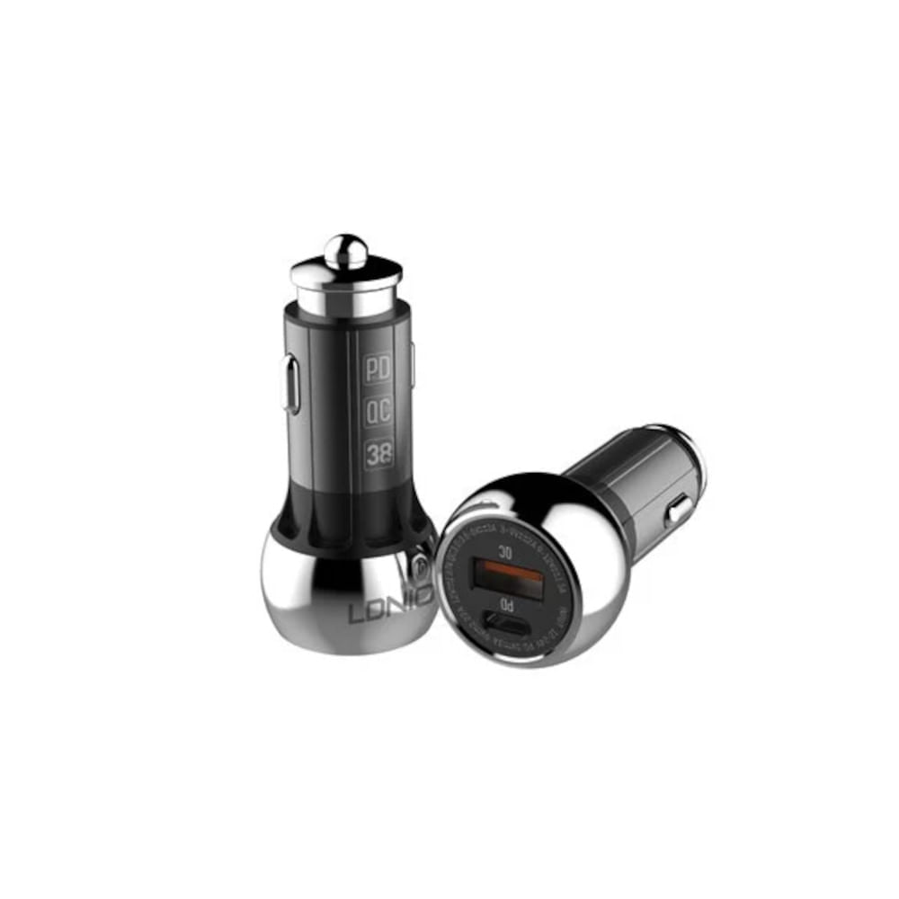 Cargador de Celular Súper Rápido para Automóvil 38W USB-C y USB-A de Zinc