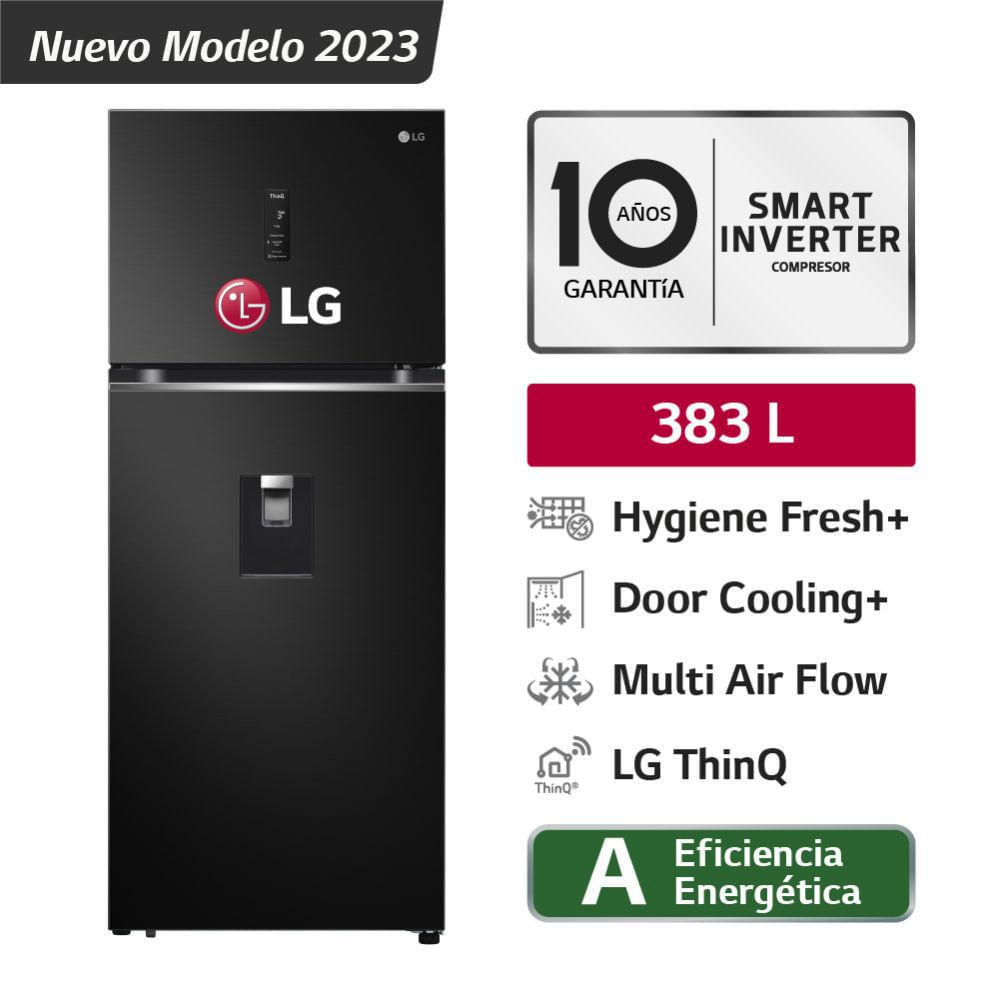 Refrigeradora LG Top Freezer GT39AGD1 383L Negro Acero