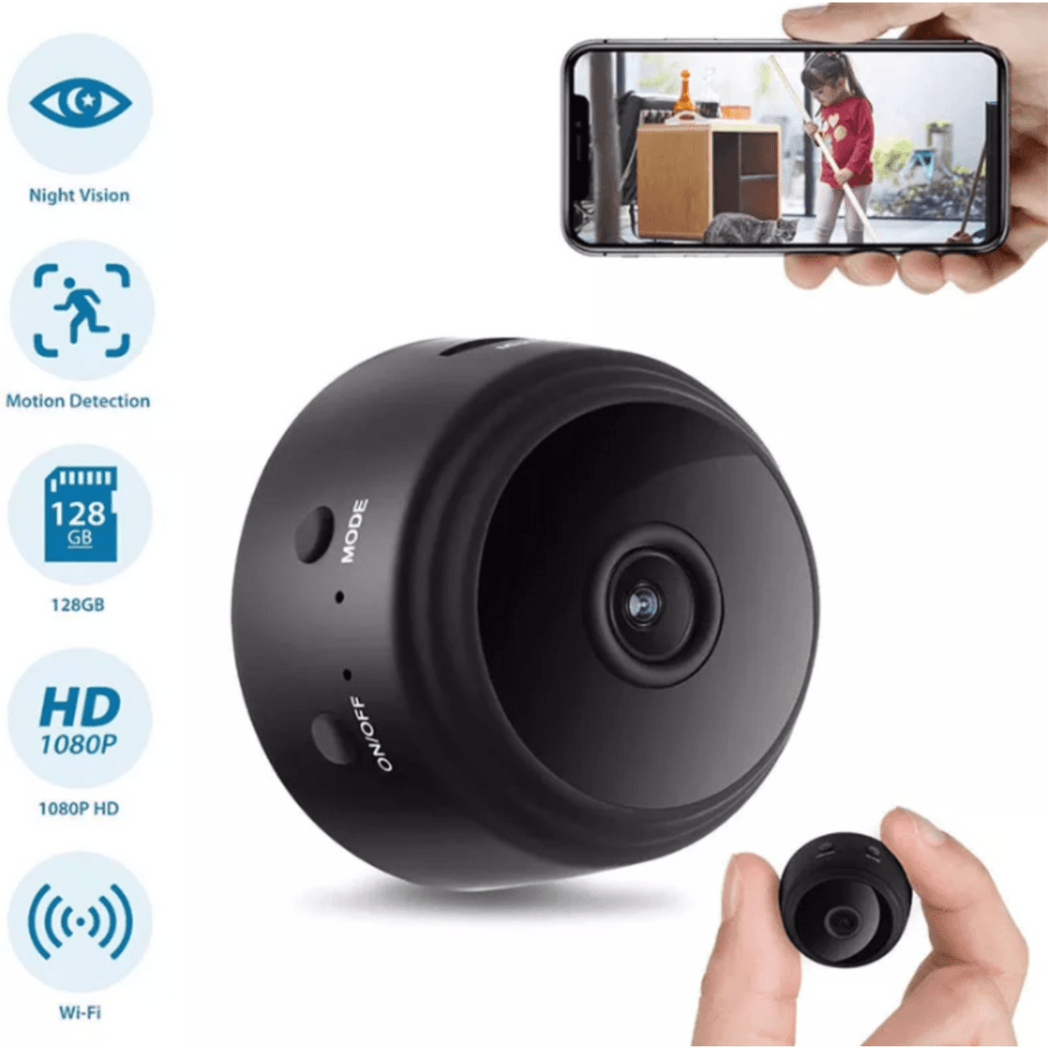 Comprar 2023 Mini cámara de seguridad para el hogar 1080P HD WiFi