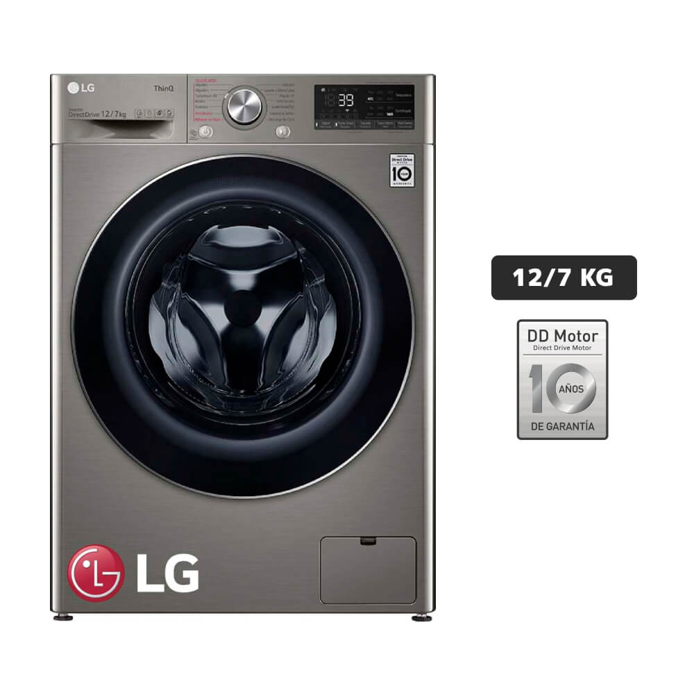 Lavaseca LG Carga Frontal 12Kg/7Kg WD12PVC3S6C Platino