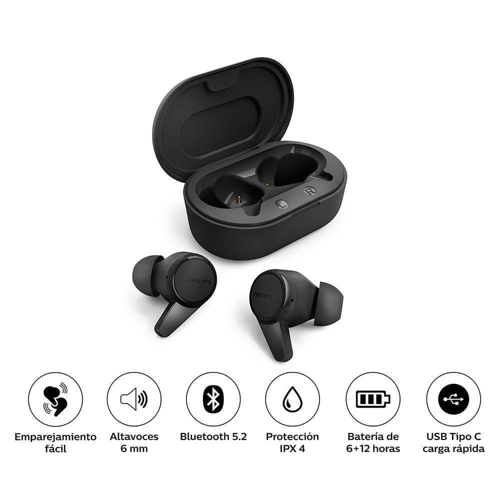 Aud fonos Philips TAT1207BK In Ear Bluetooth Negro Oechsle.pe