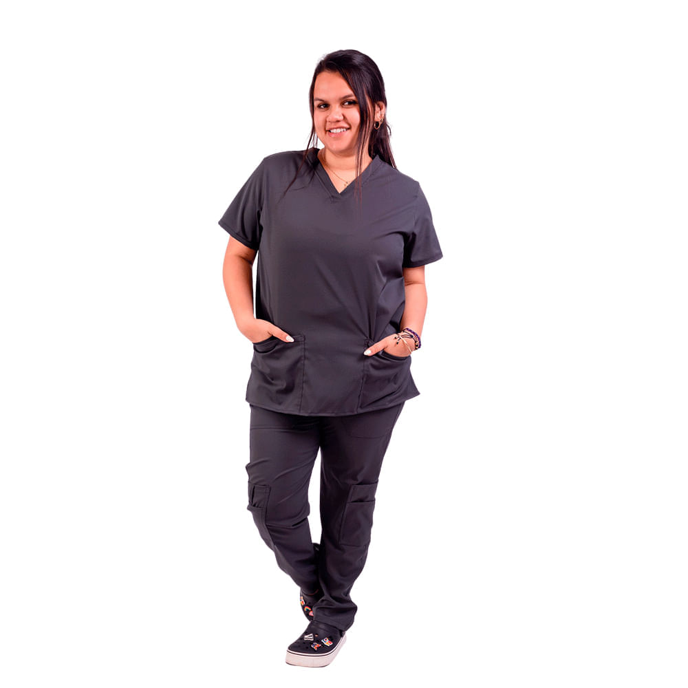 Uniforme-Completo-Comfymed-Scrub-Clasico-Color-Plomo