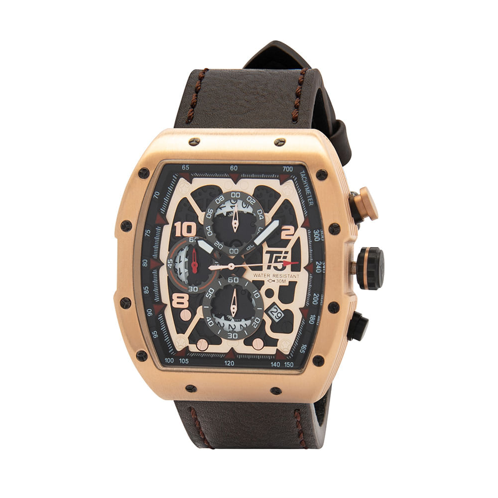 Reloj-T5-H3870G-Acuatico-Cronografo-Color-Marron-con-Dorado Reloj-T5-H3870G-Acuatico-Cronografo-Color-Marron-con-Dorado