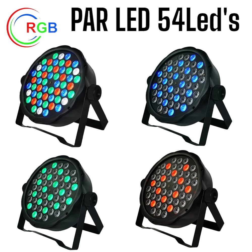 Par LED 54Leds de 3Watts de RGB AutoSound DMX520 Reflector Luces Color -  Promart