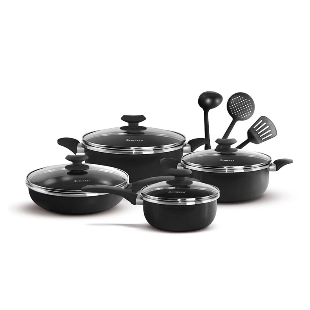 Set de Ollas Antiadherentes Finezza 11 pzas FZ-1625T-2 Negro