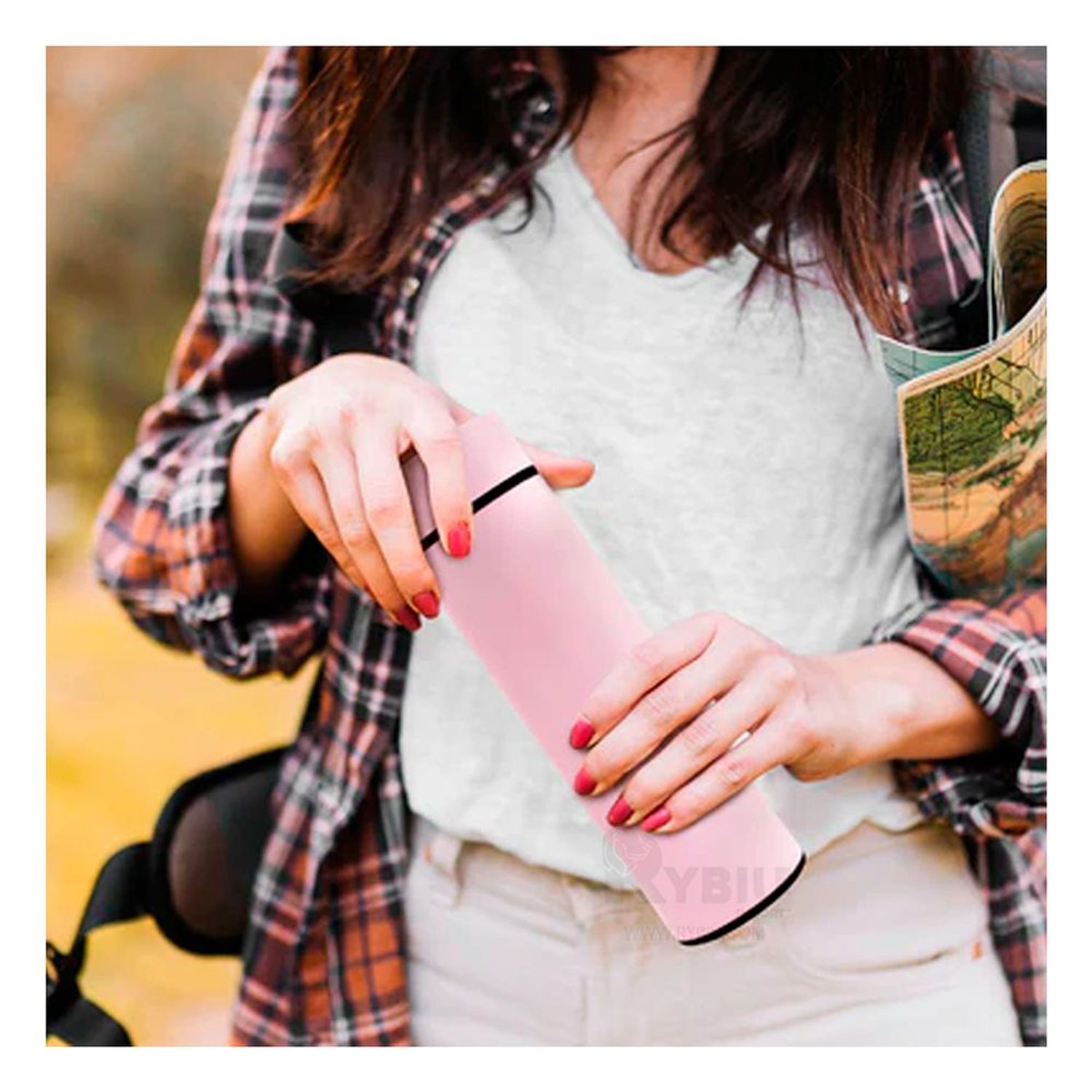 Botella de Agua Inteligente con Filtro de Te Rosado I Oechsle