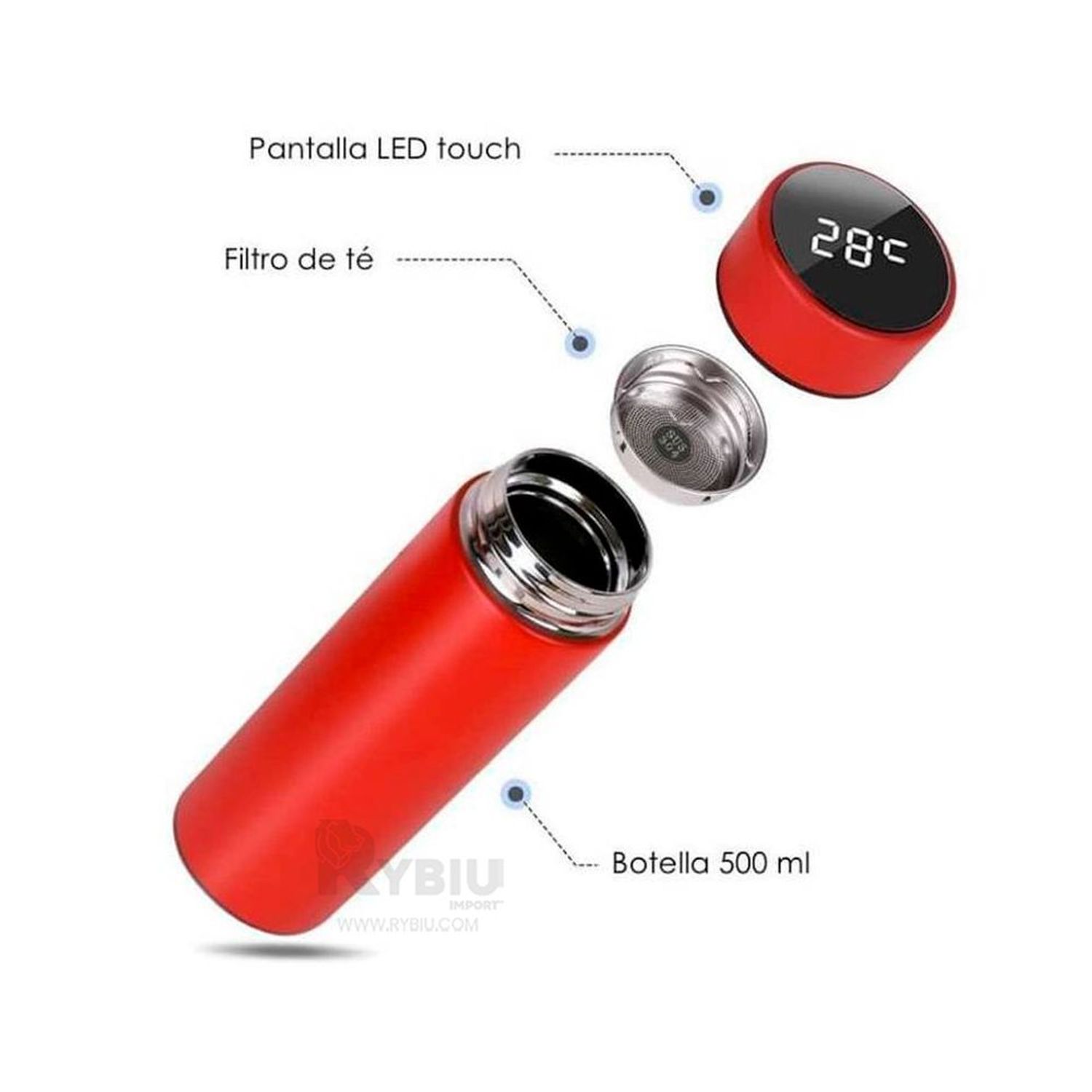 Botella de Agua Inteligente con Filtro de Te Rojo I Oechsle - Oechsle