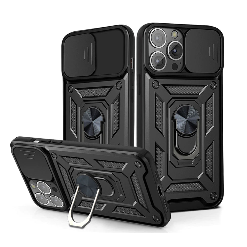 Funda para Xiaomi REDMI NOTE 10 5G con protector de camara Negro Resistente ante Caídas y Golpes